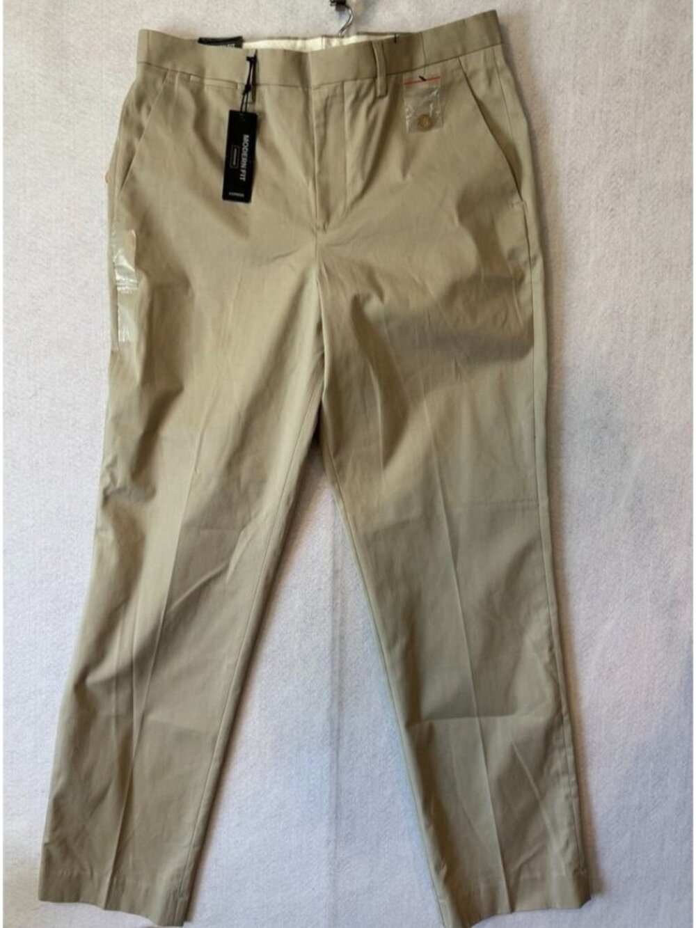 Express Men's Producer Pants Modern Fit Khaki Tan Flat Front Chino Stretch 31x32